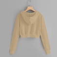 thumbnail image 4 of RFQWOVSR Girls Crop Zip Up Hoodie Soft Comfortable with Pocket Casual Jacket 5-6 Years, 4 of 5