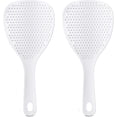 thumbnail image 1 of Txibikn 2 Pack Simple Home White Rice Cooker Rice Shovel Plastic Rice Spoon Non Stick Rice Paddle Spatula Tool for Kitchen Lunch Dining Women Men Adult Dinner Party, 1 of 6