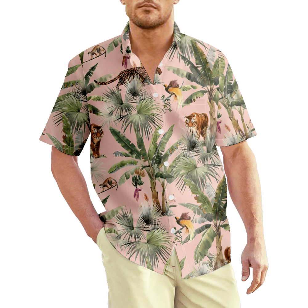 Pittsburgh Pirates Hawaiian Palm Tree Adult Button Shirt Small Black & Gold  SGA