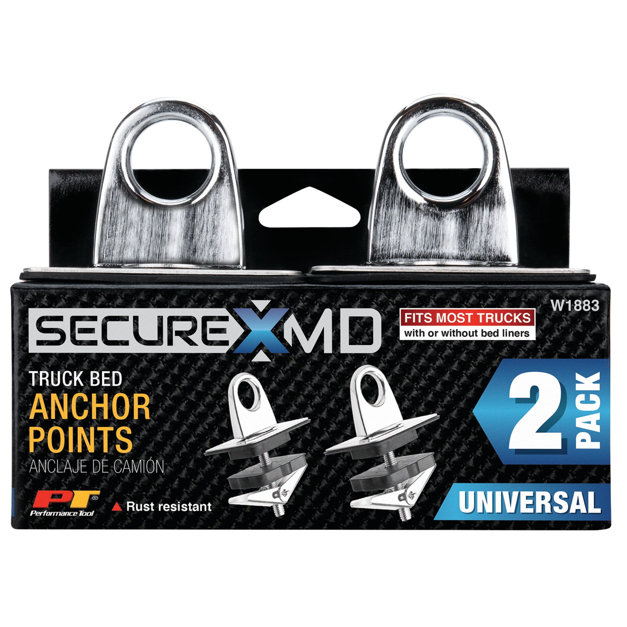 Performance Tool W1883 2Pk Truck Bed Anchor Points SecureX - Heavy-Duty Tie Down Anchors for Safe and Secure Cargo Transport on Pickup Trucks