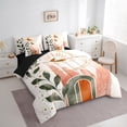 thumbnail image 3 of Feelyou Vintage Minimalism Twin Bedding Sets 7-Piece for Adult, Mid Century Fashion Bedding Comforter Set, Moon Leaf Plant Reversible Sheet Sets, Breathable Home Decor, 3 of 7
