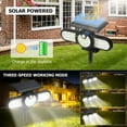 thumbnail image 5 of Solar Flood Lights Outdoor, Motion Activated Security Lights, 15W 400LM High Brightness,3 Adjustable Heads 270° Wide Lighting Angle, IP65 Waterproof, Wireless Landscape Spotlights  for Yard Garage,2PC, 5 of 12