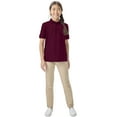 thumbnail image 6 of Classroom School Uniforms Big Kid Short Sleeve Pique Polo CR832Y, L, Burgundy, 6 of 7