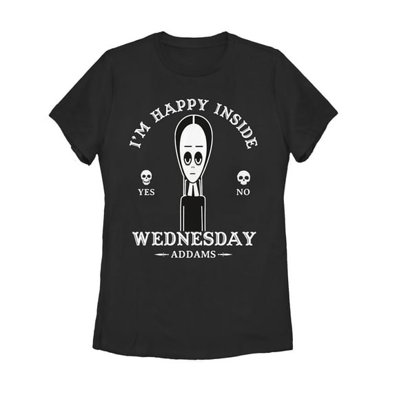 Women's Addams Family Wednesday Happy Ouija Board  Graphic Tee Black X Large