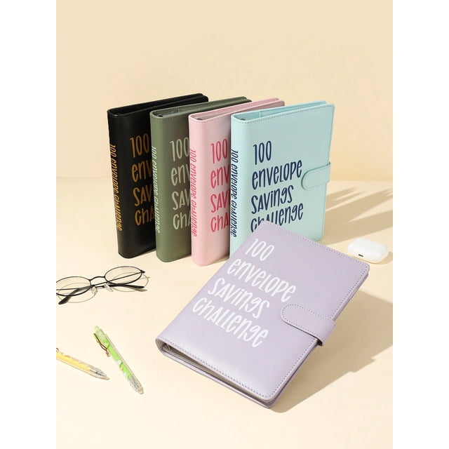 1PC 100 Envelopes Money Savings Challenges Book With Envelopes, Money Saving Binder For Cash Saving, 100 Envelope Challenge Binder Kit, A5 Budget Book