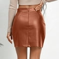 thumbnail image 5 of Xunlbb Black Mini Leather Skirts for Women, Women Fashion High Waist Zip Skirt Rhort Leather Skirt Skirt, Size S-XL, 5 of 5