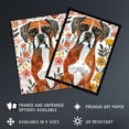 thumbnail image 2 of Artery8 Boxer Dog Lover Watercolour Floral Portrait Living Room Art Print Framed Poster Wall Decor 12x16 inch, 2 of 3