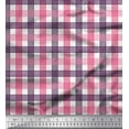 thumbnail image 1 of Soimoi Purple Viscose Chiffon Fabric Window Pane Check Printed Craft Fabric by the Yard 42 Inch Wide, 1 of 1