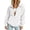 White, variant on Noric Women's Corduroy Zip Up Jacket Lapel Collar Long Sleeve Casual with Pockets Loose Fit Outerwear for Fall Winter