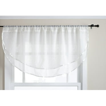 Belle Maison USA, LTD. Elegance Voile Layered Ascot Curtain Valance 60" x 24"