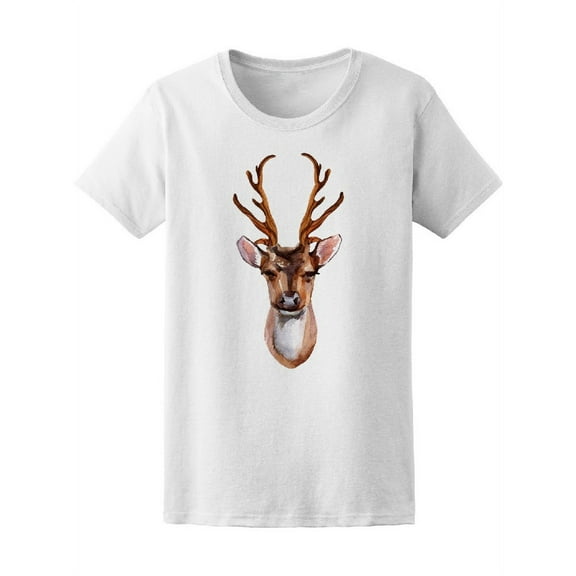 Deer Head Portrait T-Shirt Women -Image by Shutterstock, Female Large