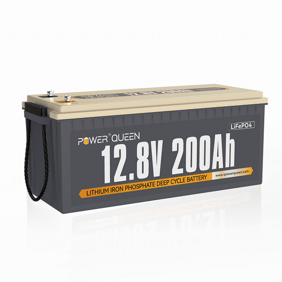 Power Queen 12V (12.8V) 200Ah LiFePO4 Battery 2560Wh 15000  Cycles for Solar RV Camper Marine Off-Grid