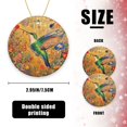thumbnail image 2 of Funny Christmas Ornament,Hummingbird With Iridescent Feathers,Xmas Round Ceramic Pendant, 2 of 6