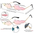 thumbnail image 2 of FEISEDY Fire Flame Sunglasses for Women Mirror Rimless Fire Shaped Novelty Sunglasses B2839, 2 of 12