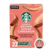 Starbucks Brown Sugar Cinnamon, Hot or Iced Coffee, Flavored K-Cup Coffee Pods, 22 Count
