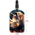 thumbnail image 6 of Square 2Pack PU Leather Abstract Rhinoceros Cruise Luggage Tag with Privacy Cover and Name ID Tag for Travel Handbags Backpacks Luggage Tags, 6 of 6