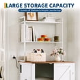 thumbnail image 5 of 70" Automatic Litter Box Enclosure Furniture, Cat Robot 4 Litter Enclosure Cabinet with Shelves, Built-in Power Outlet,White, 5 of 6