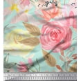 thumbnail image 1 of Soimoi Polyester Crepe Fabric Leaf Floral Print Fabric by Yard 52 Inch Wide, 1 of 1
