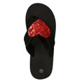 thumbnail image 2 of Women's Heart Glitter Flip Flops Flat Casual Summer Footwear Red 41, 2 of 9