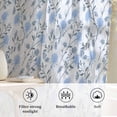 thumbnail image 6 of Blue Spring Floral Semi Sheer Curtains Drapes for Living Room, Bedroom, French Doors Window 96 Inches Long, Flowers Leaves Pastoral Botanical Rod Pocket Chiffon Curtain Drapery Voile Draperies Panel, 6 of 8