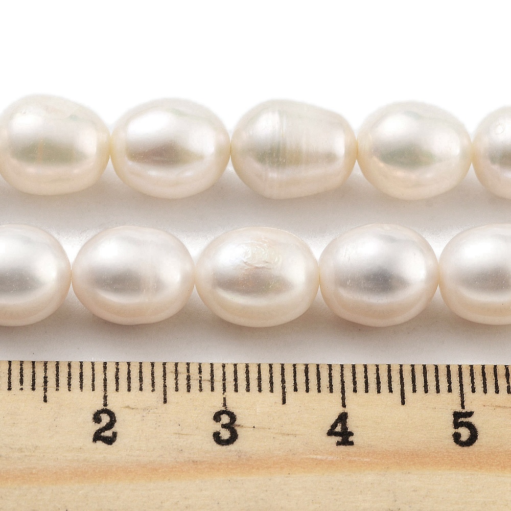 Natural Cultured Freshwater Pearl Beads Strands Grade 3A Rice Floral White 9~10mm Hole: 0.6mm 16~18pcs/strand 6.69~6.89''(17~17.5cm)