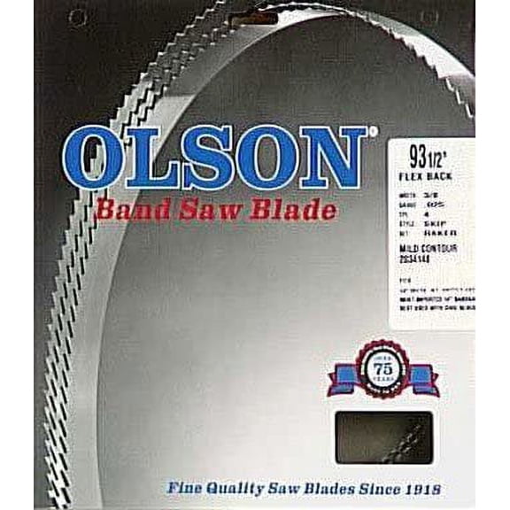Olson Band Saw Blade Hard Edge 93-1/2 " Long X 3/8 " W 4 Tpi