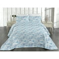 thumbnail image 2 of Ambesonne Birds and Nature Quilted Bedspread Set 3 Pcs, Azure Vibe Wings, King, Sky Blue Pale Sky Blue, 2 of 4