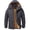 Grey, variant on Men's Winter Jacket with Hood Fleece Lined Water Repellent Windproof Thicken Parka Winter Coat for Skiing Hiking Work