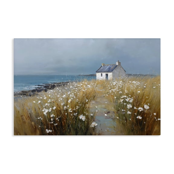 Stupell Industries Traditional Oceanfront Cottage Wildflowers Canvas Art, 24 x 16, by Petals Prints Design