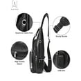 thumbnail image 3 of Gustave Men's USB Charging Waterproof Leather Crossbody Sling Bag, Black, 3 of 11