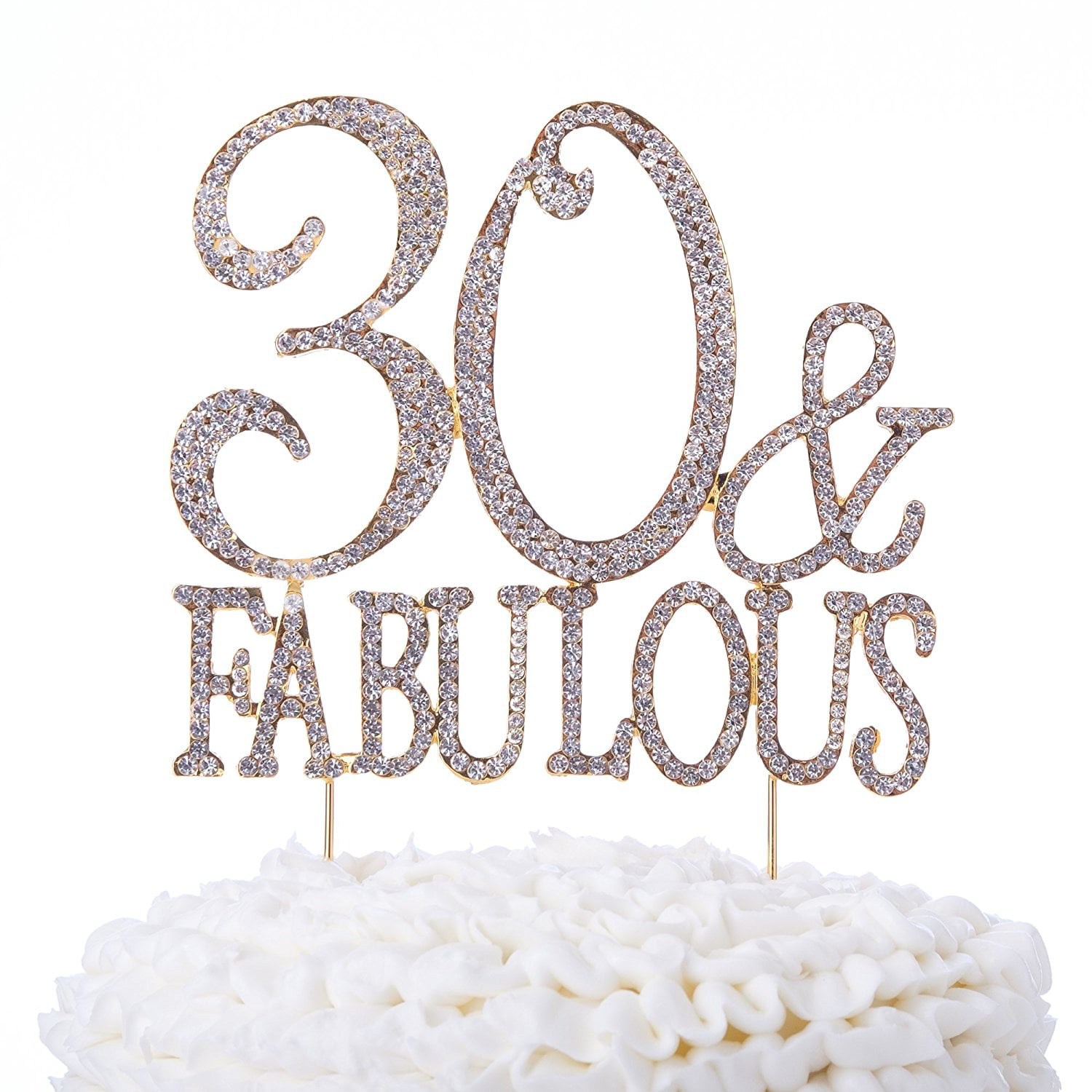 Gold Ella Celebration 18 Cake Topper for 18th Birthday Party Gold Crystal Rhinestone Decoration 