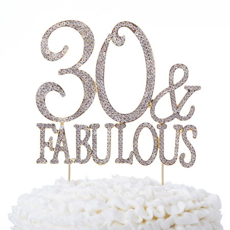 30 & Fabulous Cake Topper 30th Birthday Party Supplies Gold Decoration Toppers (Best 30th Birthday Cake Ideas)