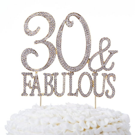 30 Fabulous Cake Topper 30th Birthday Party Supplies Gold