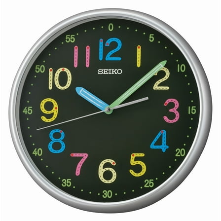 Seiko QXA793SLH Time Tutor Clock, Silver-Tone