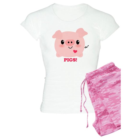 CafePress - Kawaii I Love Pigs - Women's Light Pajamas