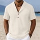 thumbnail image 5 of Top Casual Suelto de Lino de Color Sólido para Deporte Y Vacaciones Al Mar, 5 of 6