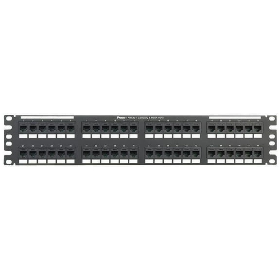 Panduit NK6PPG48Y 48-Port Network Patch Panel - 48 x RJ-45 - 48 Port(s) - 48 x RJ-45 - 48 x RJ-11 - 2U High - Rack-mountable
