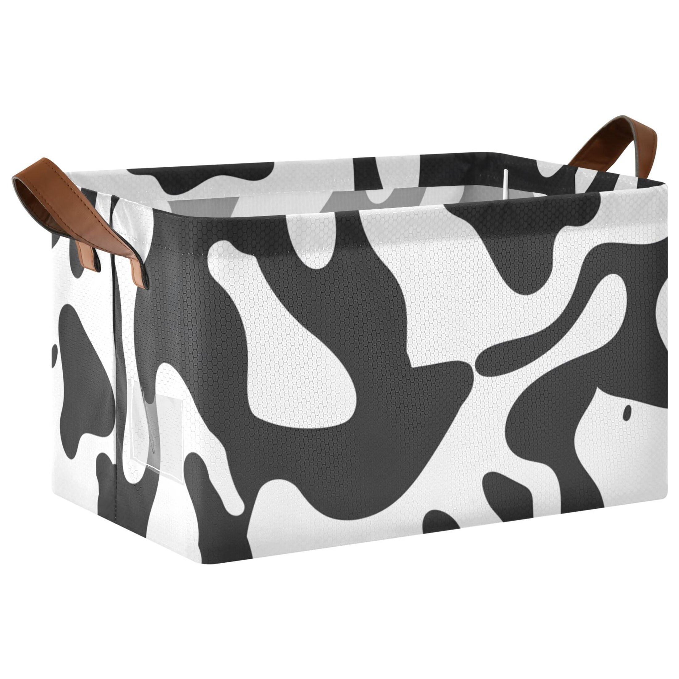 Ryvnso Black and White Graffiti Storage Bins Large Basket Foldable Cube Toys Organizer with Handles 2 PCs