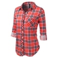 thumbnail image 2 of JJ Perfection Womens Long Sleeve Plaid Button Down Shirt (Female Plus Size Available), 2 of 3