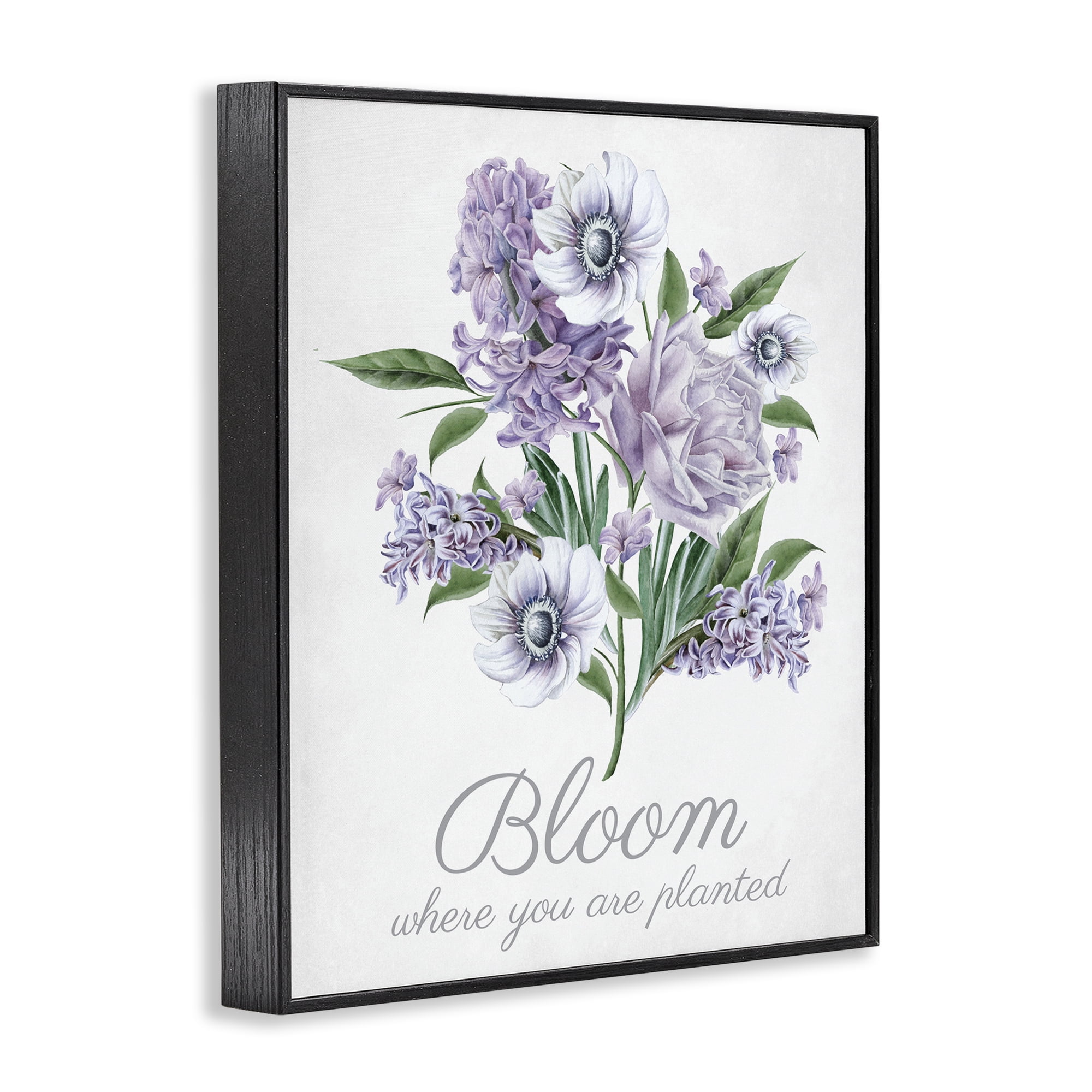 Stupell Industries Vintage Bloom Phrase Botanical & Floral Painting Black Framed Art Print Wall Art, 24 x 30