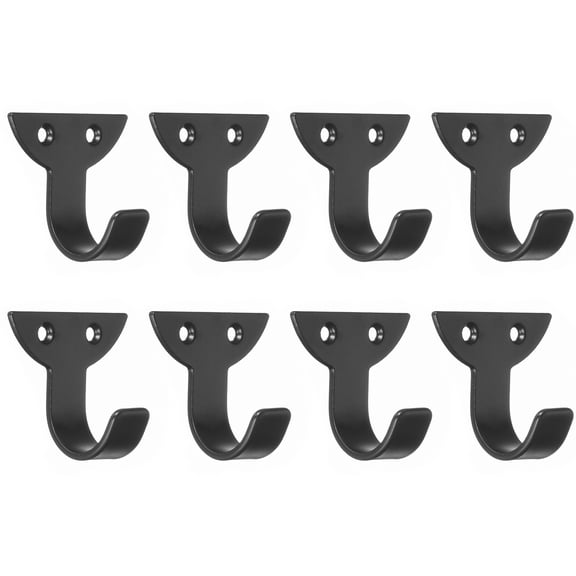 Wall Hooks, 8 Pack - Zinc Alloy Single Prong Door Back Coat Hook, Hooks for Hanging Clothes Backpack (Black,28mm)