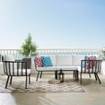 thumbnail image 2 of Lounge Sectional Sofa Chair Set, Aluminum, Metal, Steel, Grey Gray White, Modern Contemporary Urban Design, Outdoor Patio Balcony Cafe Bistro Garden Furniture Hotel Hospitality, 2 of 10