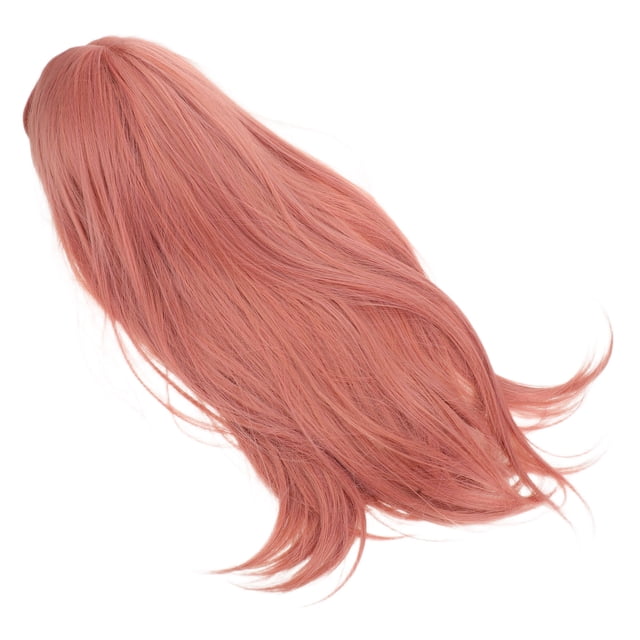 OHOIOLLA Peluca Cosplay Rosa Larga Con Lacio Y Raya En Medio De Sintética Temperatura