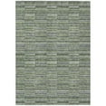 thumbnail image 2 of 5' X 8' Olive Green And Gray Striped Washable Indoor Outdoor Area Rug, 2 of 5