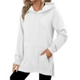 thumbnail image 5 of ZUKMRJPC Hoodies for Women Fashion Split Hem Long Sleeve Drawstring Casual Hooded Sweatshirts Fall Comfy Pullover Tops with Pockets, 5 of 7