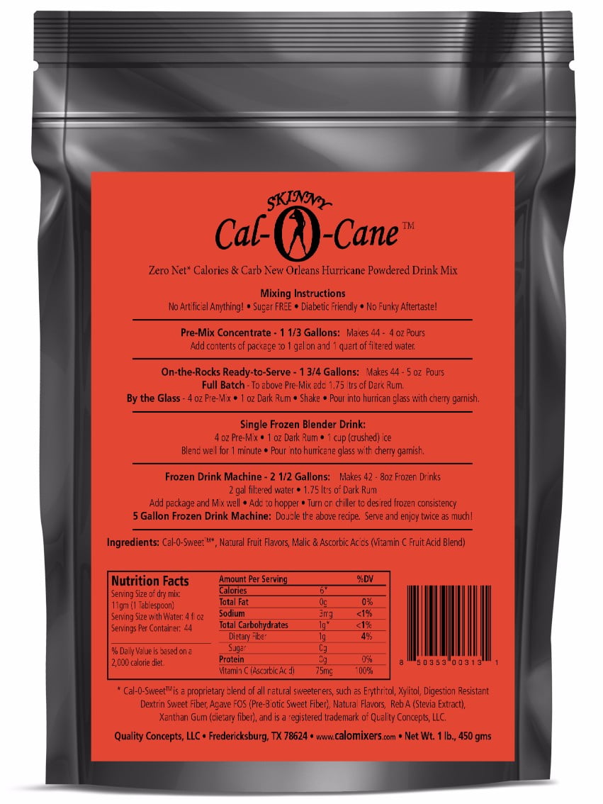 Skinny Cal-O-Cane (TM) Zero Calorie All Natural New Orleans Hurricane Cocktail Mix, 44... by Private Label