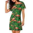 thumbnail image 2 of Disketp Flamingo para Camisón Corto de Manga Corta para Mujeres, Camisón Cómodo con Escote Redondo, Bonito y Confortable, 2 of 6