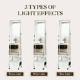 thumbnail image 3 of 360° Freestanding Jewelry Armoire, Full-Length Mirror, Swivel Vanity Mirror, 3-Color LED, Shelves, Lockable – White, 3 of 6