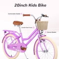 thumbnail image 4 of Couleurs Multiples, Vélo pour Filles avec Panier pour Enfants de 7 à 10 Ans, Roue de 20 Pouces, Roues Stabilisatrices Non Incluses, 4 of 6