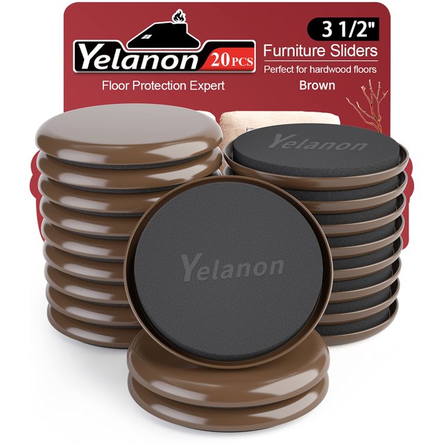 Deslizadores para Muebles Yelanon 20 piezas 8.9 cm para Alfombra y Piso de Madera